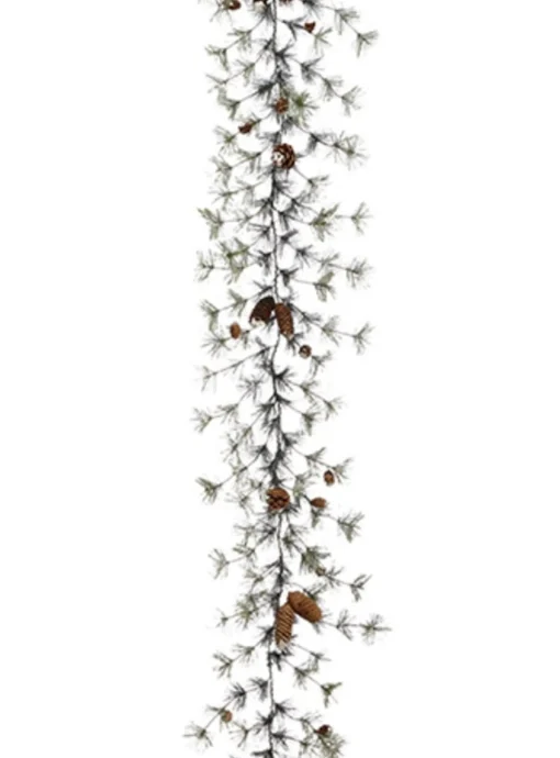 Traditional Pine Garland*Allstate 9.5' Frosted Pine With Pine Cones Artificial Christmas Garland - Unlit