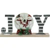 Signs & Plaques*Northlight 15" Galvanized Metal And Wooden 'Joy' Snowman Family Christmas Sign