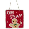 Northlight Humor>6.25" Gingerbread Man "Oh Snap" Square Christmas Ornament