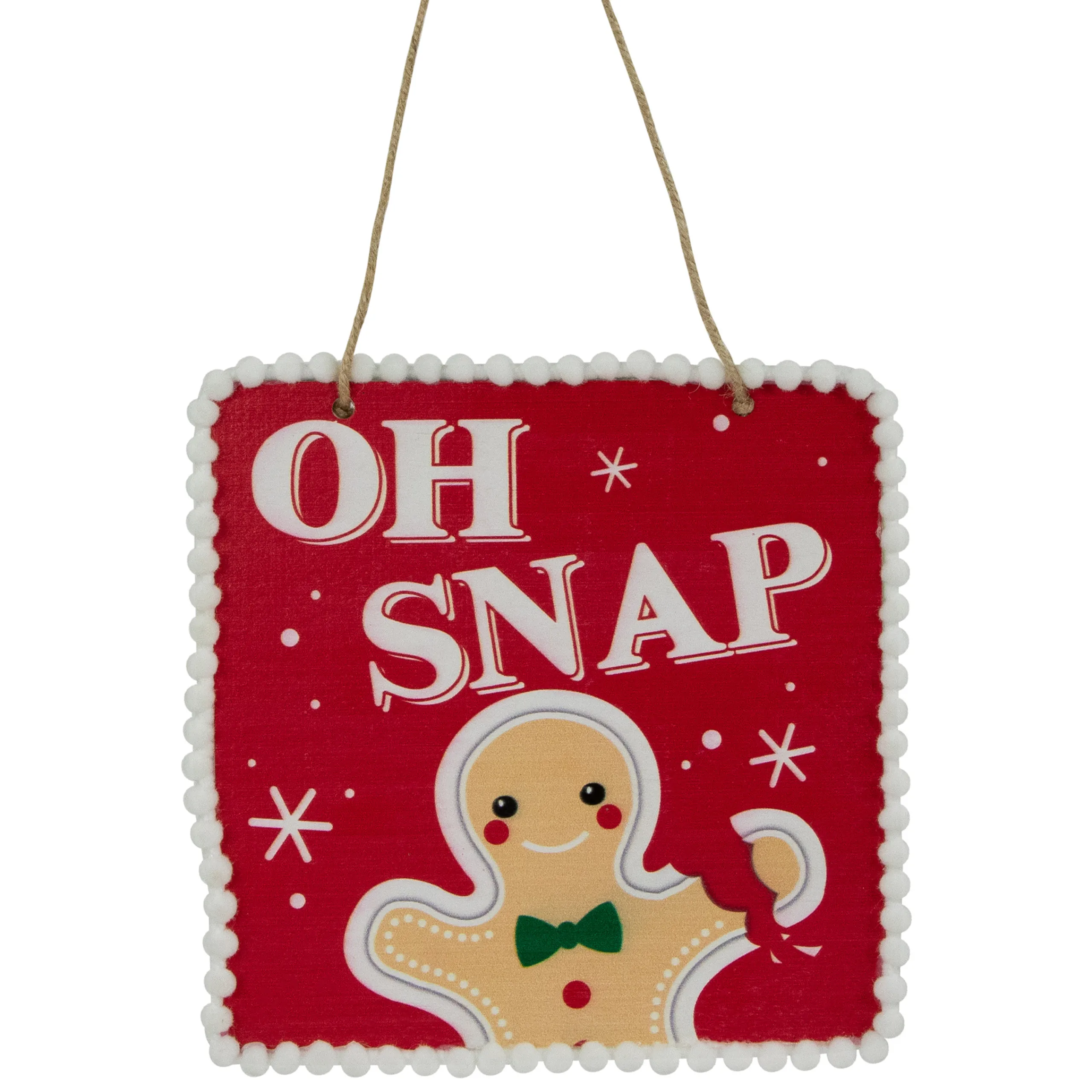 Northlight Humor>6.25" Gingerbread Man "Oh Snap" Square Christmas Ornament