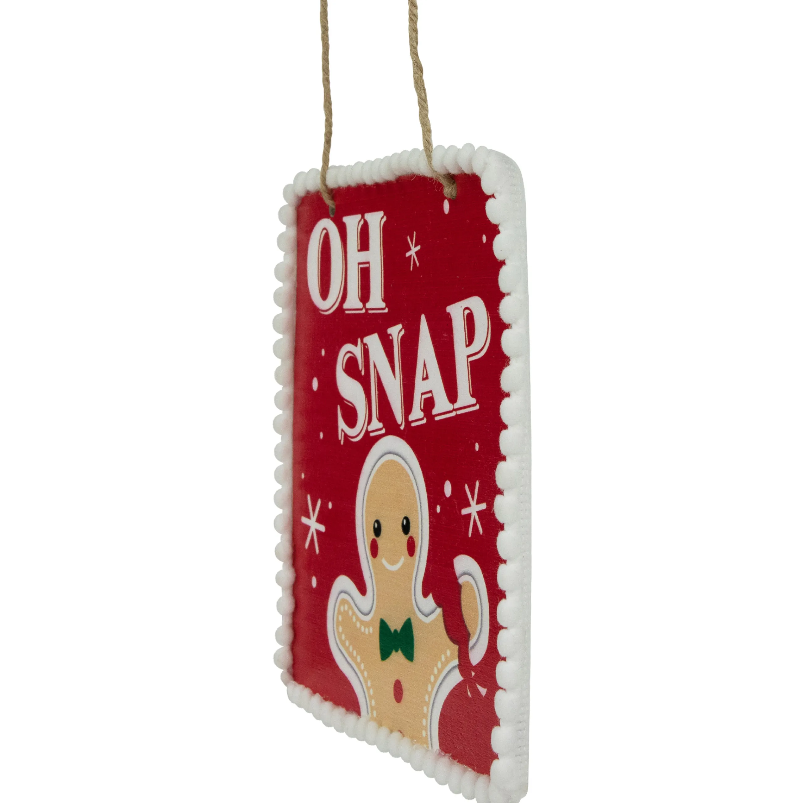 Northlight Humor>6.25" Gingerbread Man "Oh Snap" Square Christmas Ornament