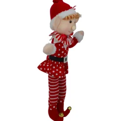 Kurt Adler Fantasy & Sci Fi>15" Girl Elf In Polka Dot Dress Christmas Ornament