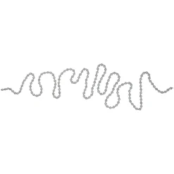 Beaded Garland*Kurt Adler 9' Glittered And Flat Silver Beaded Christmas Garland - Unlit