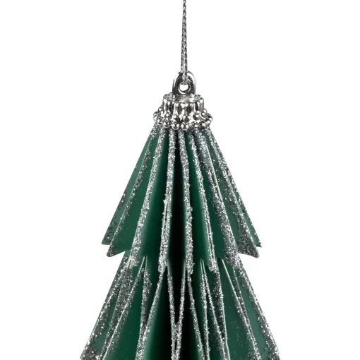 Northlight Trees & Wreaths>6" Glittered Green Christmas Tree Ornament
