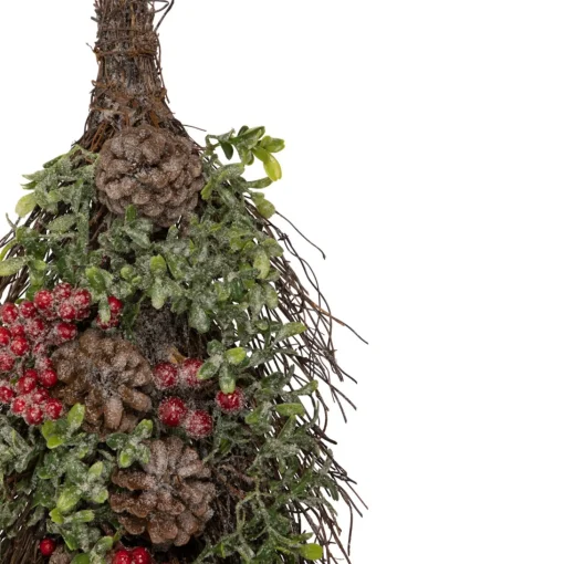 Unlit Teardrops*Northlight 28" Glittered Pine Cone And Berry Artificial Teardrop Christmas Swag - Unlit