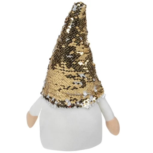 Gnomes*Northlight 12" Gnome With Gold And White Flip Sequin Hat Christmas Decoration