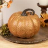 Northlight 7.5" Gold And Orange Textured Greek Key Pumpkin Fall Decoration