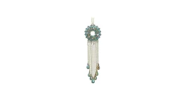 Allstate Garden & Floral>7.5" Gold And Turquoise Green Rhinestone Embellished Medallion Christmas Ornament