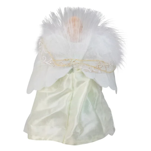 Angel Tree Toppers*Kurt Adler 12" Gold And White Led Lighted Fiber Optic Angel Christmas Tree Topper