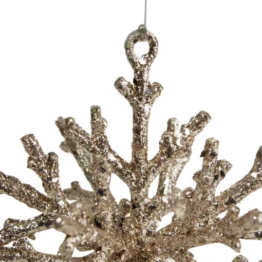 Northlight Snowflakes>7" Gold Glitter Snowflake Christmas Ornament