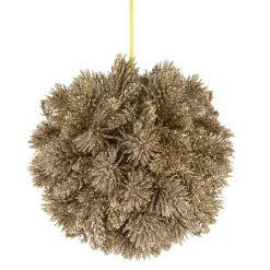 Northlight Balls>6" Gold Glittered Pine Christmas Ball Ornament