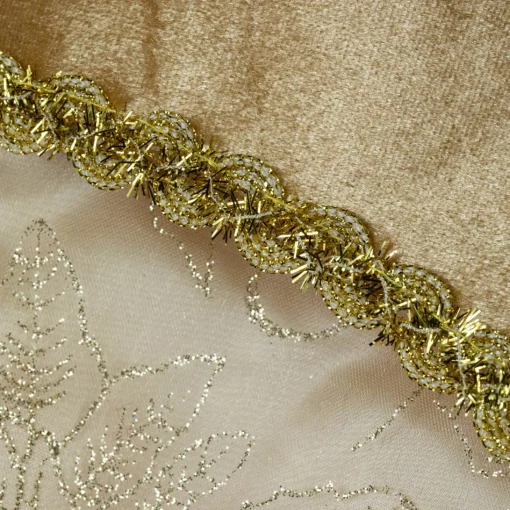Stockings*Northlight 20" Gold Glittered Poinsettia Christmas Stocking