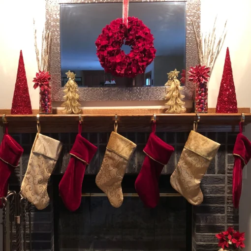 Stockings*Northlight 20.5" Gold Glittered Swirl Christmas Stocking With Velveteen Cuff