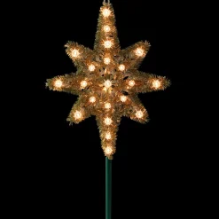 Star Tree Toppers*Northlight 21" Gold Lighted Star Of Bethlehem Christmas Tree Topper - Clear Lights