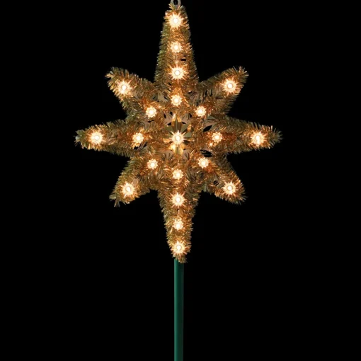 Star Tree Toppers*Northlight 21" Gold Lighted Star Of Bethlehem Christmas Tree Topper - Clear Lights