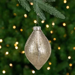 Northlight Finials>5" Gold Mercury Glass Finial Christmas Ornament