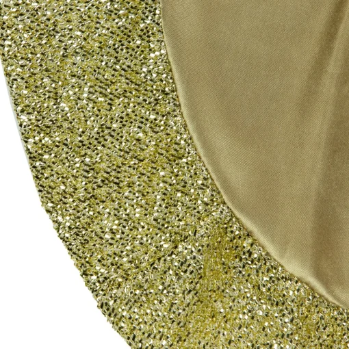 Mini Tree Skirts*Northlight 20" Gold Mini Christmas Tree Skirt With Tinsel Trim