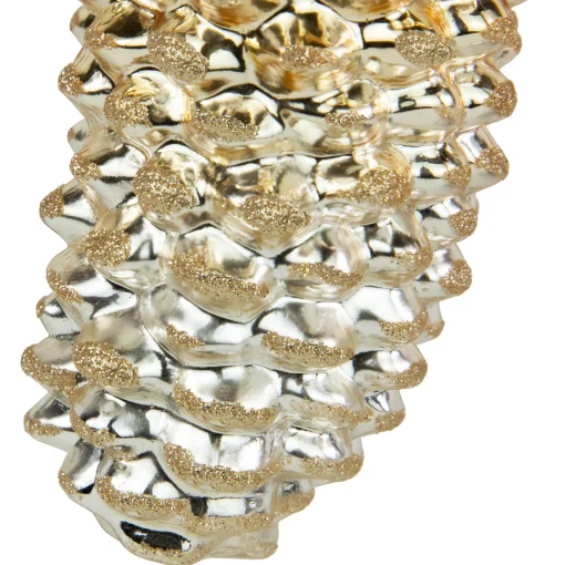 Northlight Pine Cones>7.25" Gold Pinecone Glass Christmas Ornament