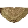 50 Inch And Larger*Northlight 72" Gold Quilted Christmas Tree Skirt With Iridescent Sequins