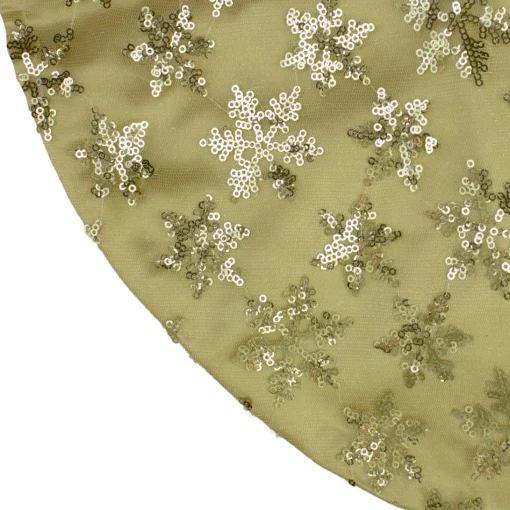 Mini Tree Skirts*Northlight 20" Gold Sequin Snowflake Pattern Mini Christmas Tree Skirt