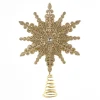 Unlit Tree Toppers*KSA 22" Gold Snowflake Christmas Tree Topper, Unlit