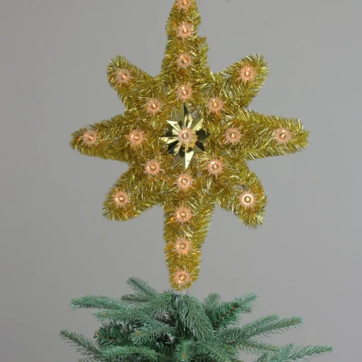 Star Tree Toppers*Northlight 21" Gold Star Of Bethlehem Christmas Tree Topper - Clear Lights