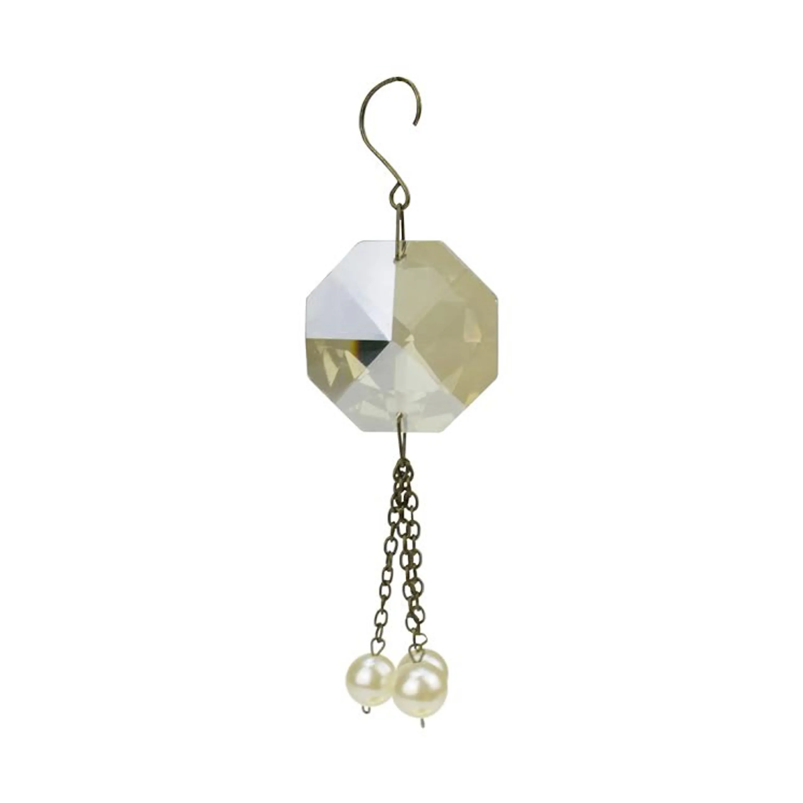 Napa Home & Garden Pendants & Drops>6.75" Gold Vintage Crystal And Pearl Dangling Tassel Christmas Ornament