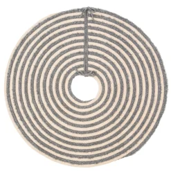48 Inch And Smaller*Colonial Mills 44" Gray And Beige Shag Striped Round Christmas Tree Skirt