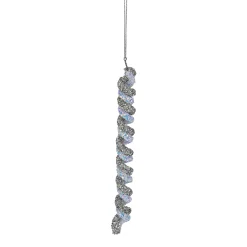Northlight Icicles>7" Gray And Blue Glitter Spiral Twist Icicle Christmas Ornament