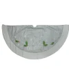48 Inch And Smaller*Dyno 48" Gray And Green 'Merry Christmas' Mottled Tree Skirt With Herringbone Bordered Trim