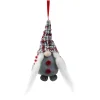 Northlight Fantasy & Sci Fi>6" Gray And Red Plaid Santa's Helper Gnome Hat Christmas Ornament