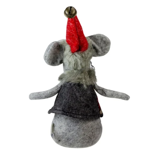 Plush Figures*Melrose 8.25" Gray And Red Standing Mouse With Plaid Jacket Christmas Figurine