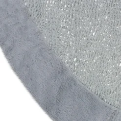 48 Inch And Smaller*Northlight 48" Gray And Silver Faux Fur Snake Skin Pattern Christmas Tree Skirt