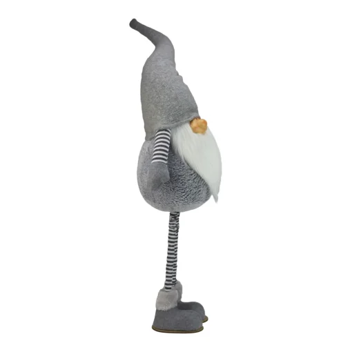 Gnomes*Northlight 42" Gray And White Adjustable Height Chubby Smirking Gnome