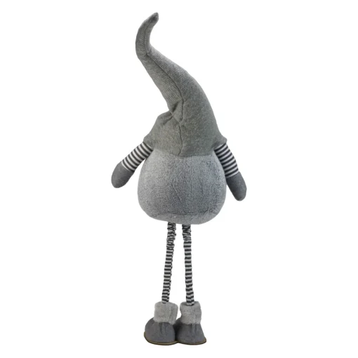 Gnomes*Northlight 42" Gray And White Adjustable Height Chubby Smirking Gnome