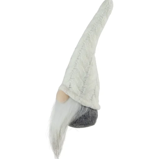 Gnomes*Northlight 8" Gray And White Gnome With Cable Knit Hat Christmas Decoration