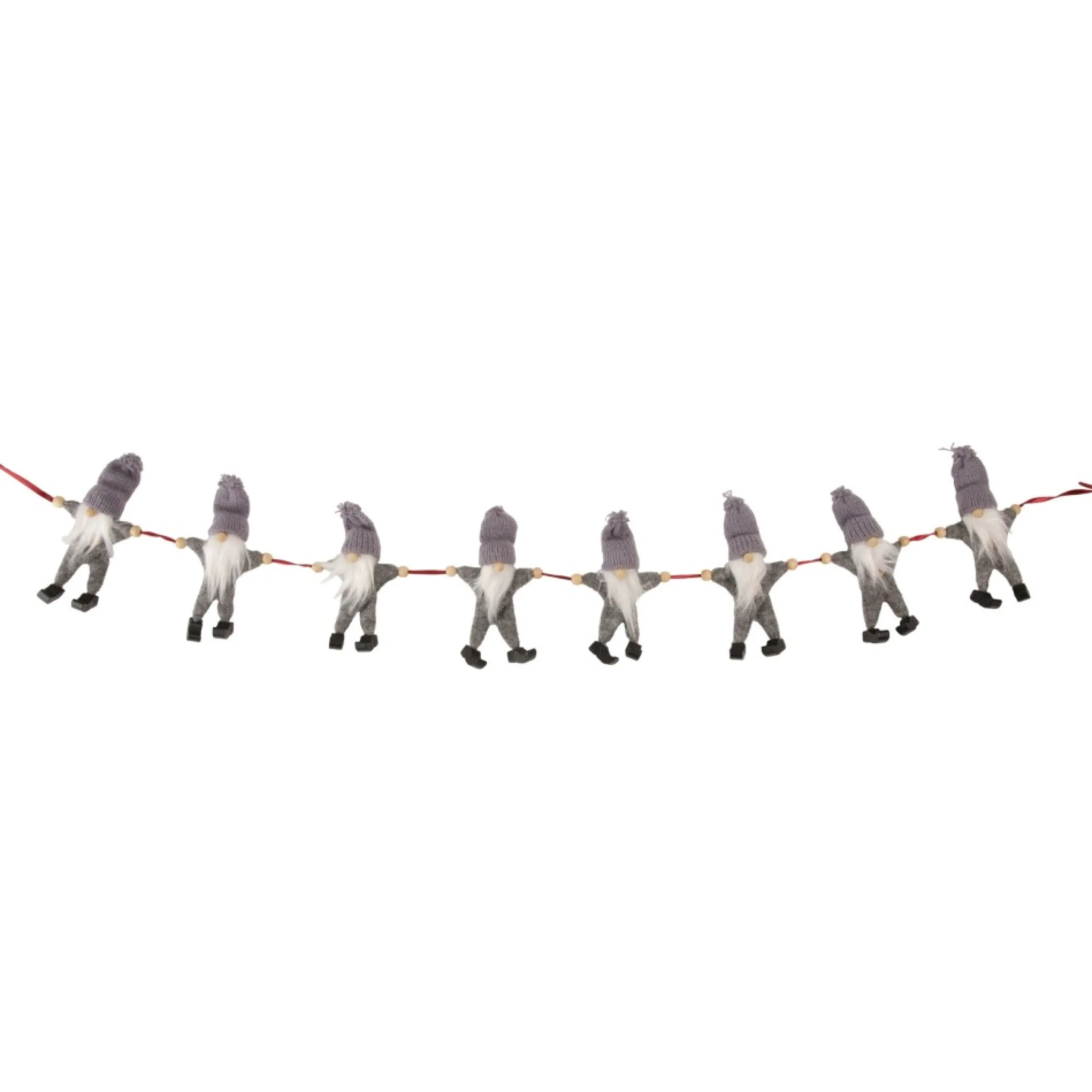 Specialty Garland*Northlight 30" Gray And White Knit Gnome Novelty Christmas Garland