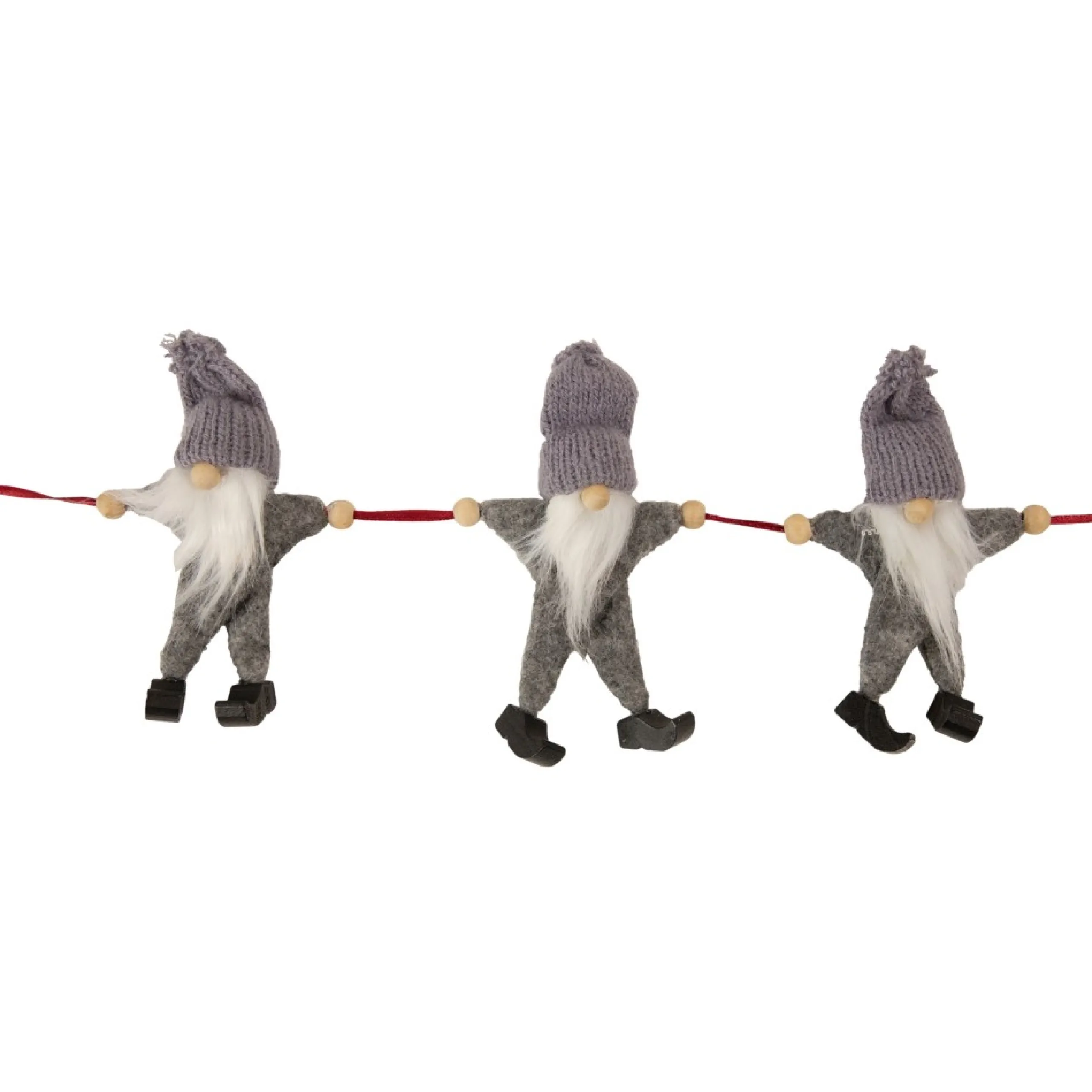 Specialty Garland*Northlight 30" Gray And White Knit Gnome Novelty Christmas Garland