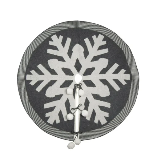 48 Inch And Smaller*Contemporary Home Living 48" Gray And White Snowflake Christmas Tree Skirt