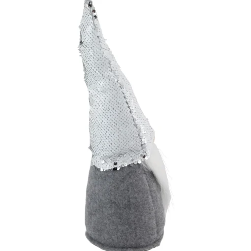 Gnomes*Northlight 14" Gray Standing Christmas Gnome With Silver Flip Sequin Hat