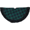 48 Inch And Smaller*Northlight 48" Green And Black Plaid Christmas Tree Skirt With Faux Fur