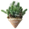Wall & Door Decorations*Northlight 12" Green And Brown Ice Pine Cones With Branch Tips Hanging Christmas Decor
