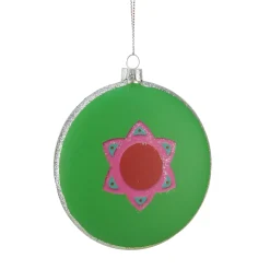 Northlight Licensed>4" Green And Pink "Tootsie Roll Pop" Candy Filled Lollipop Christmas Disc Ornament