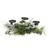 Candles & Holders*Northlight 22" Green And Silver Mixed Pine With Blueberries Christmas Candle Holder Centerpiece