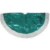 48 Inch And Smaller*Northlight 47" Green And White Paillette Sequins Christmas Tree Skirt
