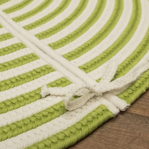 50 Inch And Larger*Colonial Mills 50" Green And White Woven Candy Cane Round Christmas Tree Skirt