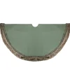 48 Inch And Smaller*Northlight 48" Green Burlap Christmas Tree Skirt With Faux Fur Trim