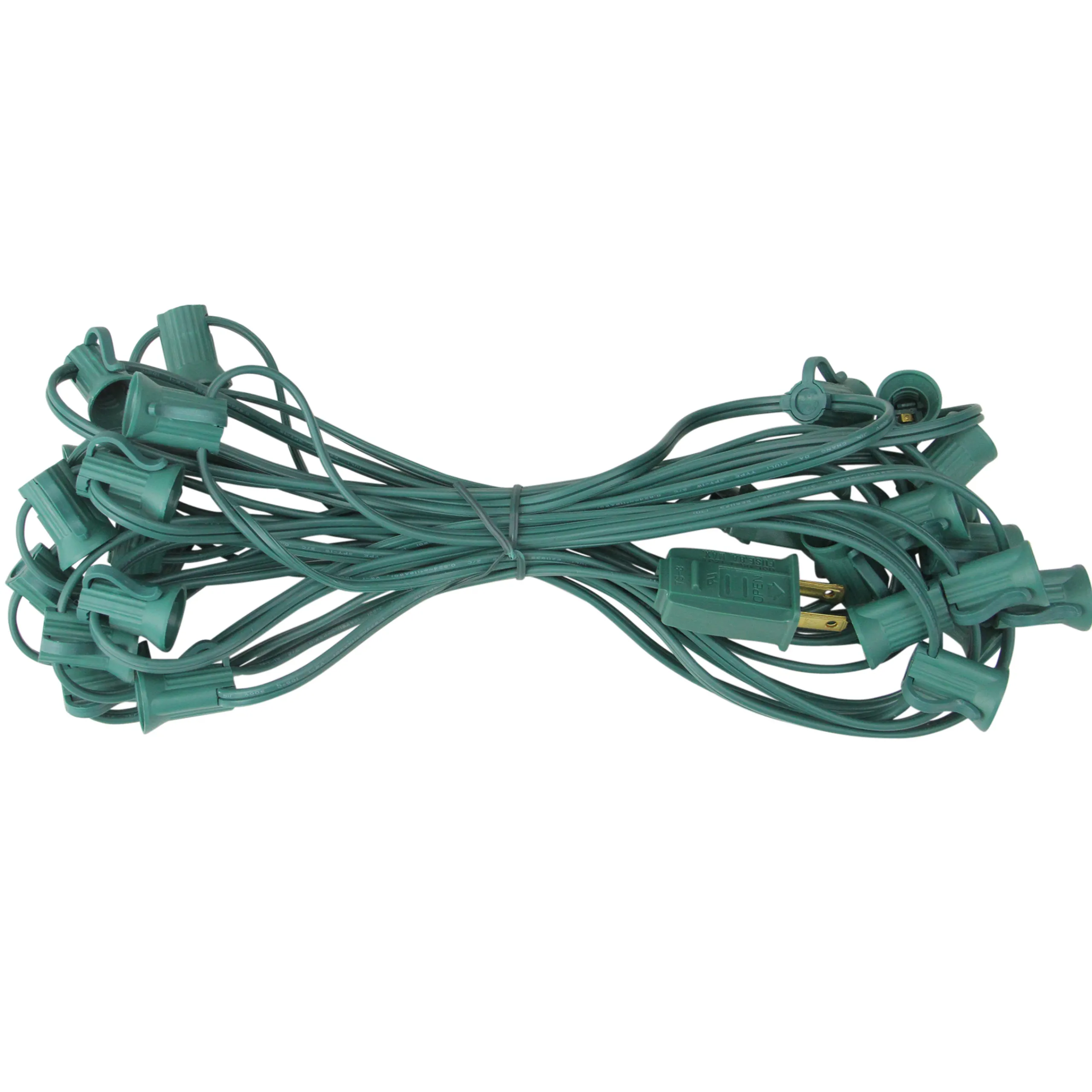 Northlight 25' Green C7 Christmas Light Socket Set With 18 Gauge Green Wire
