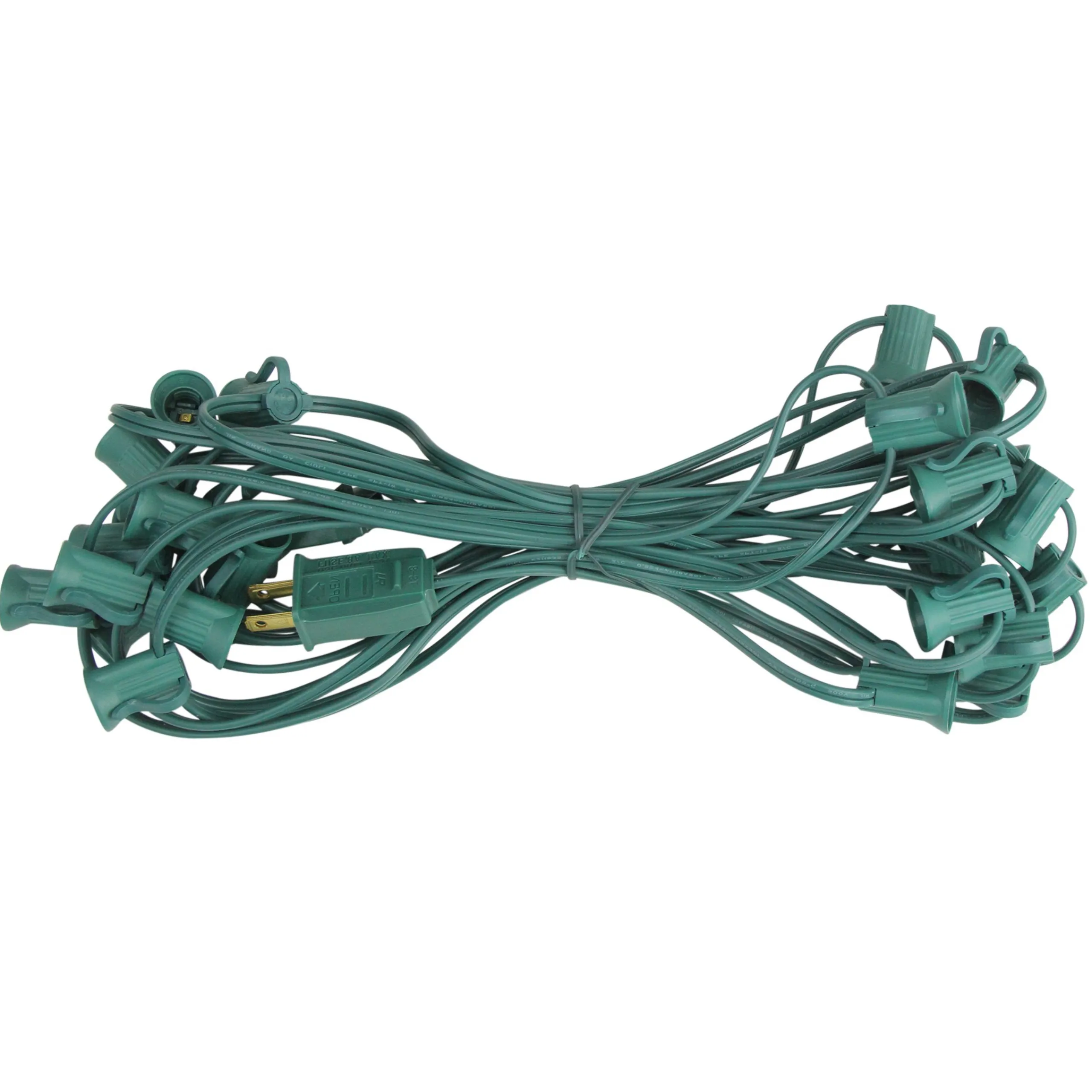 Northlight 25' Green C7 Christmas Light Socket Set With 18 Gauge Green Wire