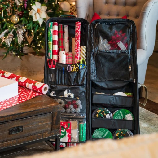 Decoration Storage*Northlight 42" Green Christmas Deluxe Gift Wrap And Craft Station Bag